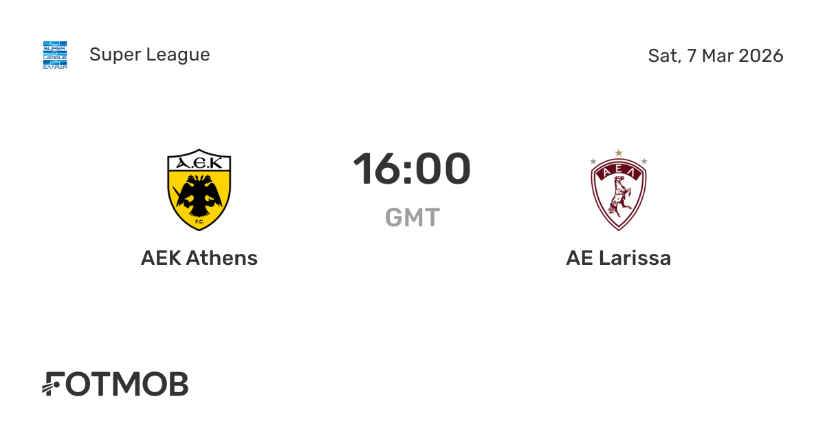 AEK Athens vs AE Larissa - live score, predicted lineups and H2H stats