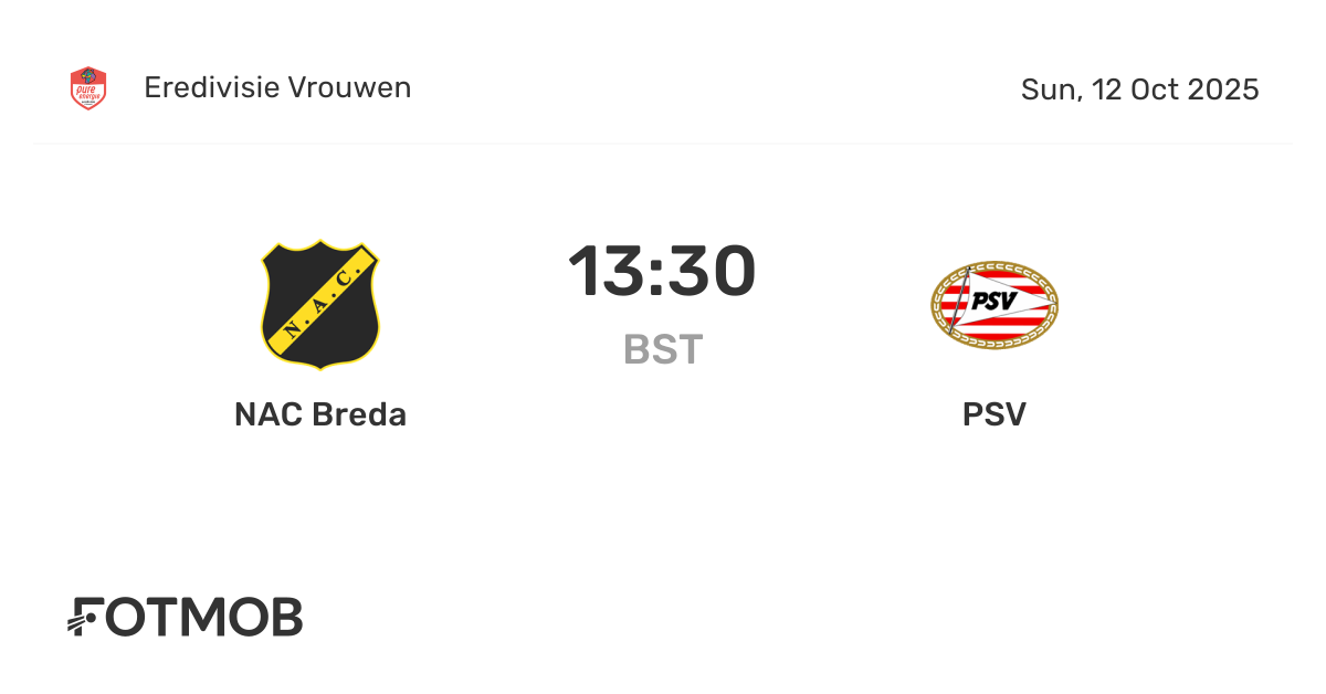 NAC Breda vs PSV - live score, predicted lineups and H2H stats