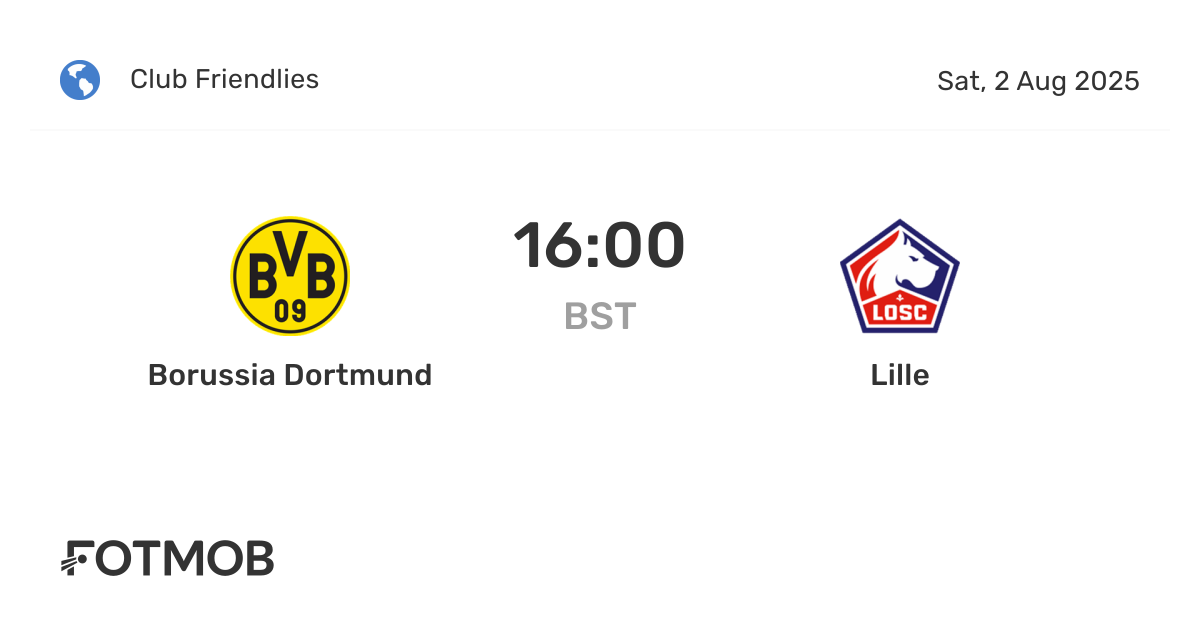 Dortmund vs Lille - live score, predicted lineups and H2H stats