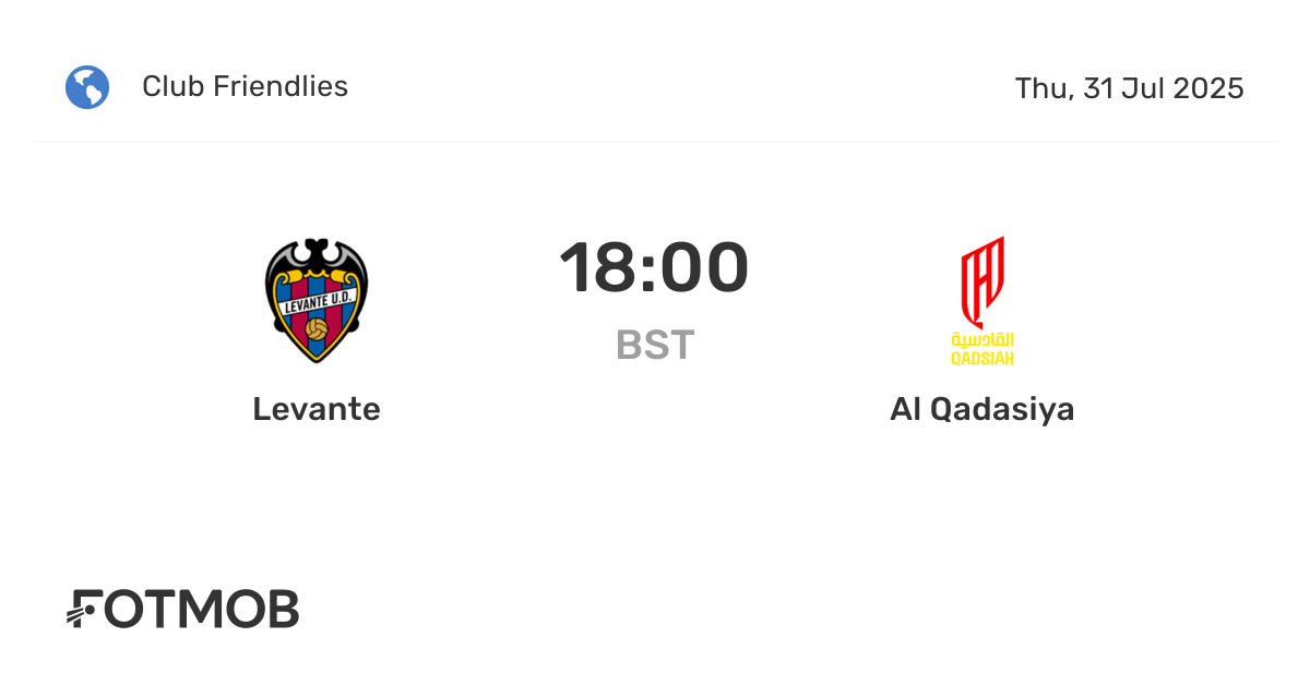 Levante vs Al Qadasiya - marcador en vivo, alineaciones previstas y ...