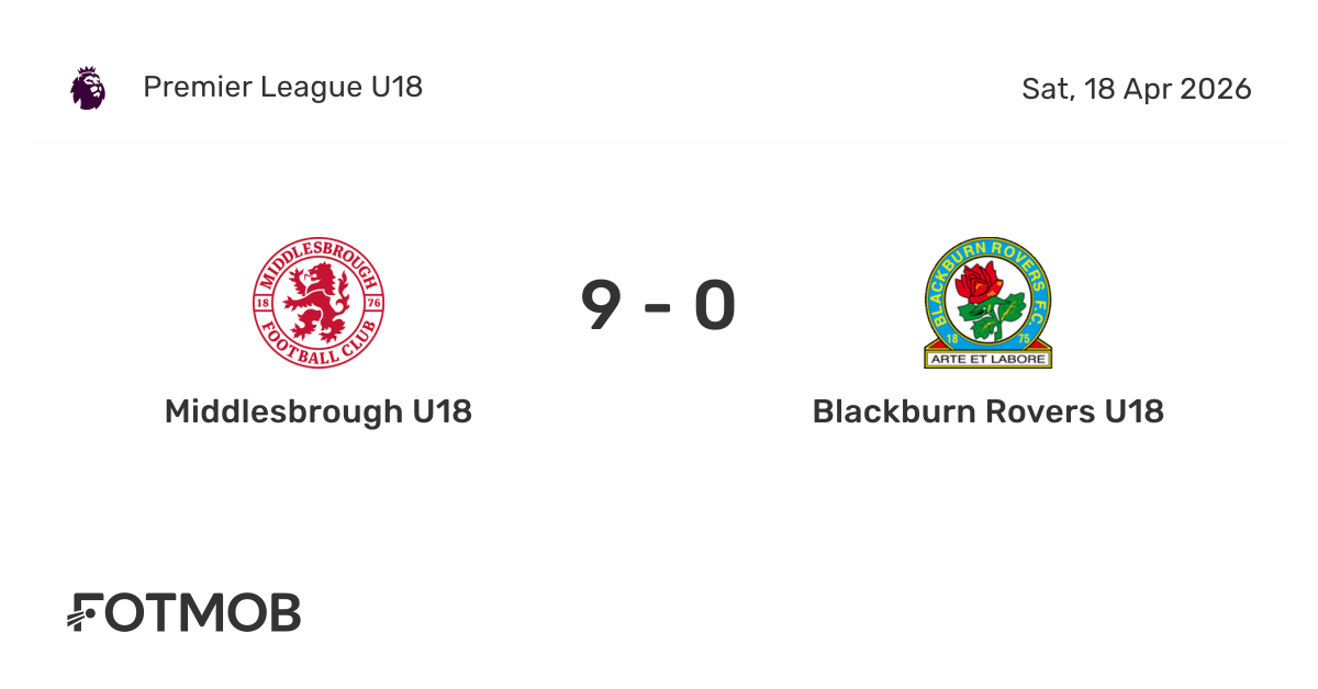 Middlesbrough U18 vs Blackburn U18 - live score, predicted lineups and ...