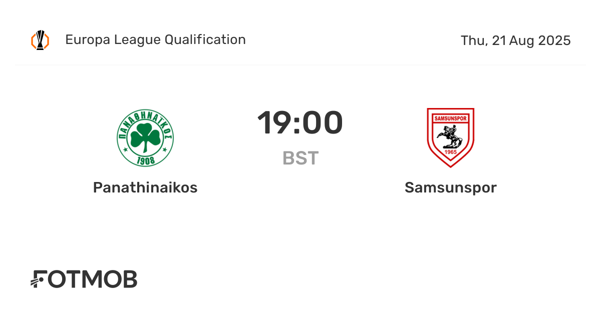 Panathinaikos x Samsunspor - placar ao vivo, escalações prováveis e ...