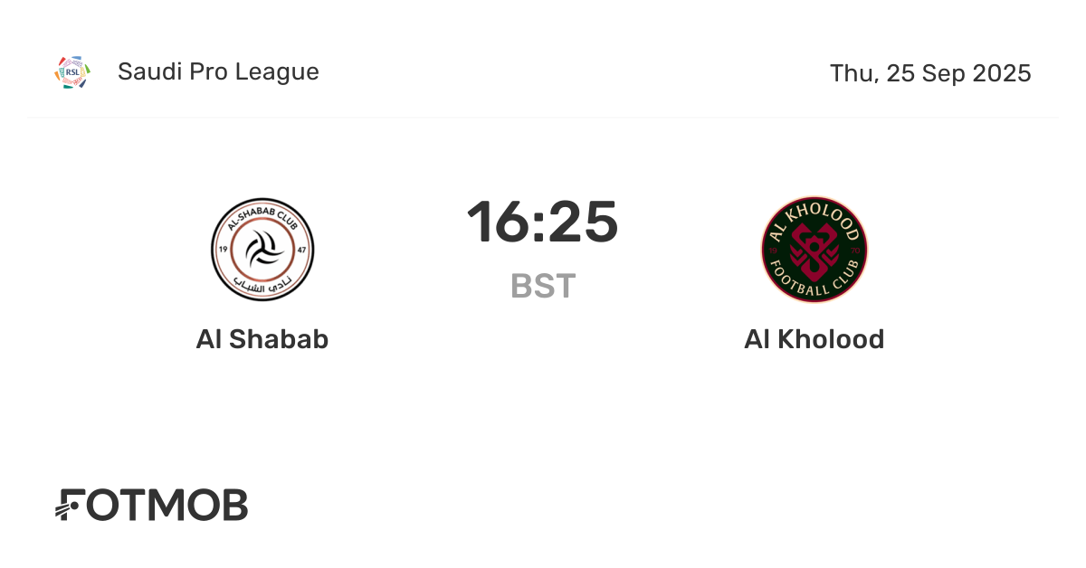 Al Shabab vs Al Kholood - live score, predicted lineups and H2H stats