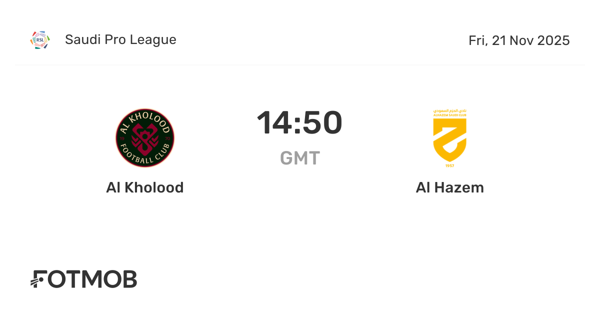 Al Kholood vs Al Hazem - marcador en vivo, alineaciones previstas y ...