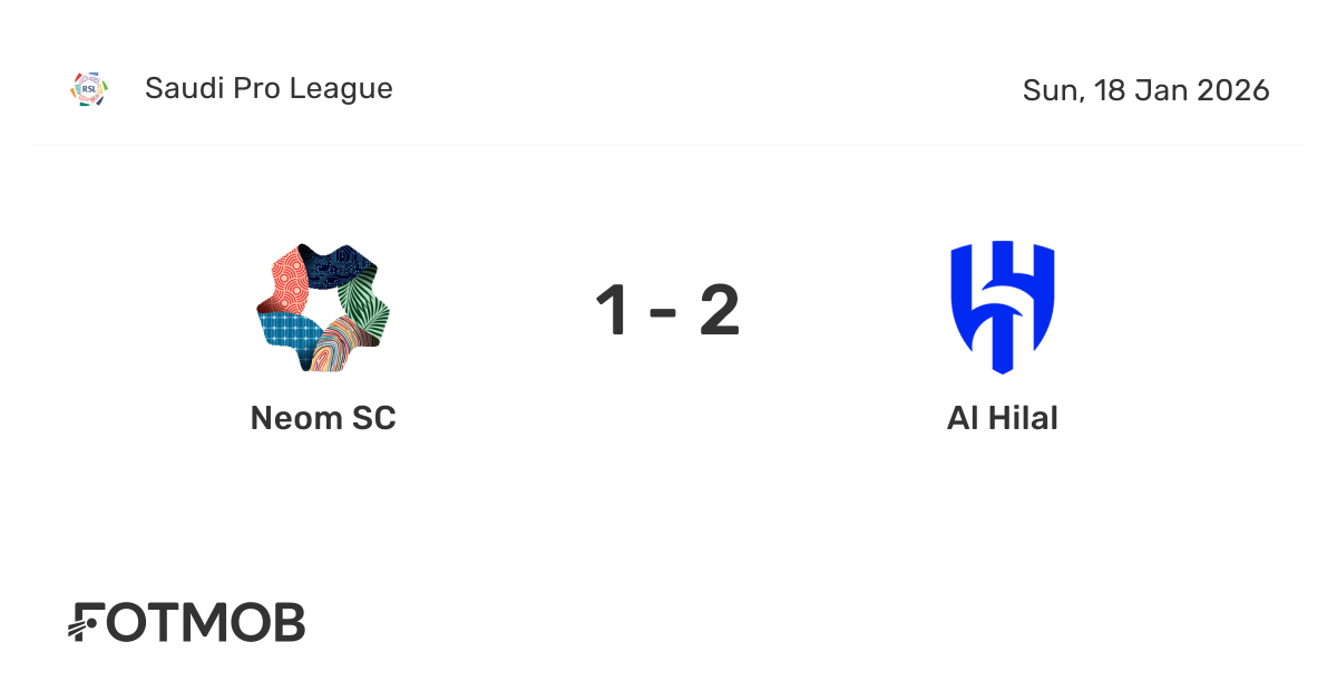 Neom SC contre Al Hilal - score en direct, compositions probables et ...
