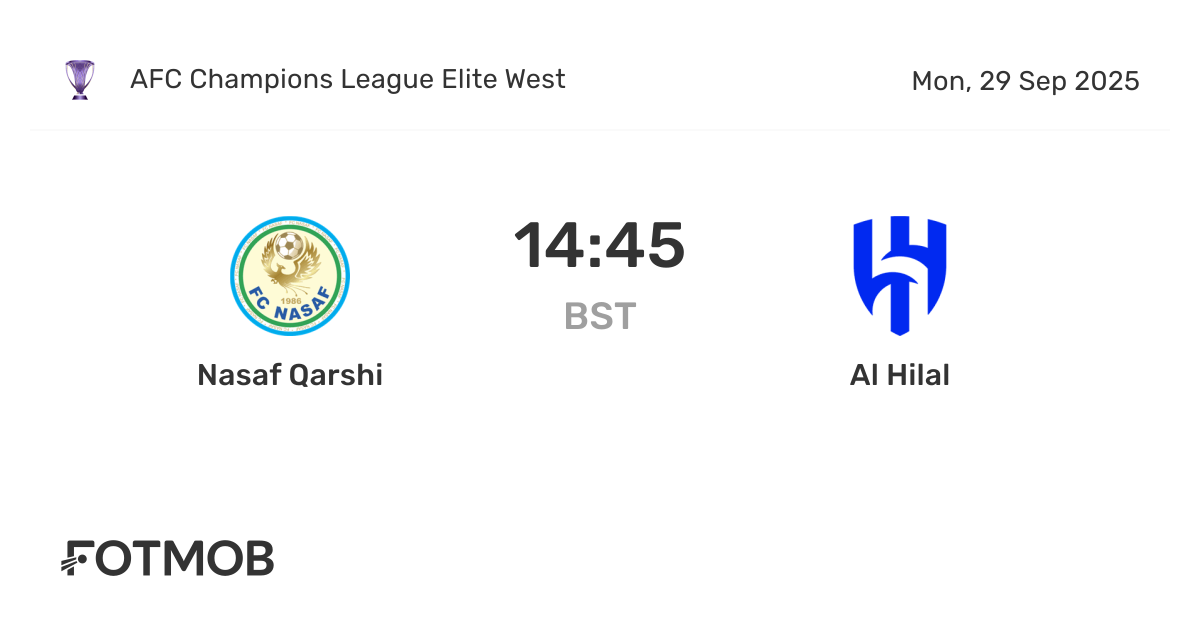 Nasaf Qarshi vs Al Hilal - marcador en vivo, alineaciones previstas y ...
