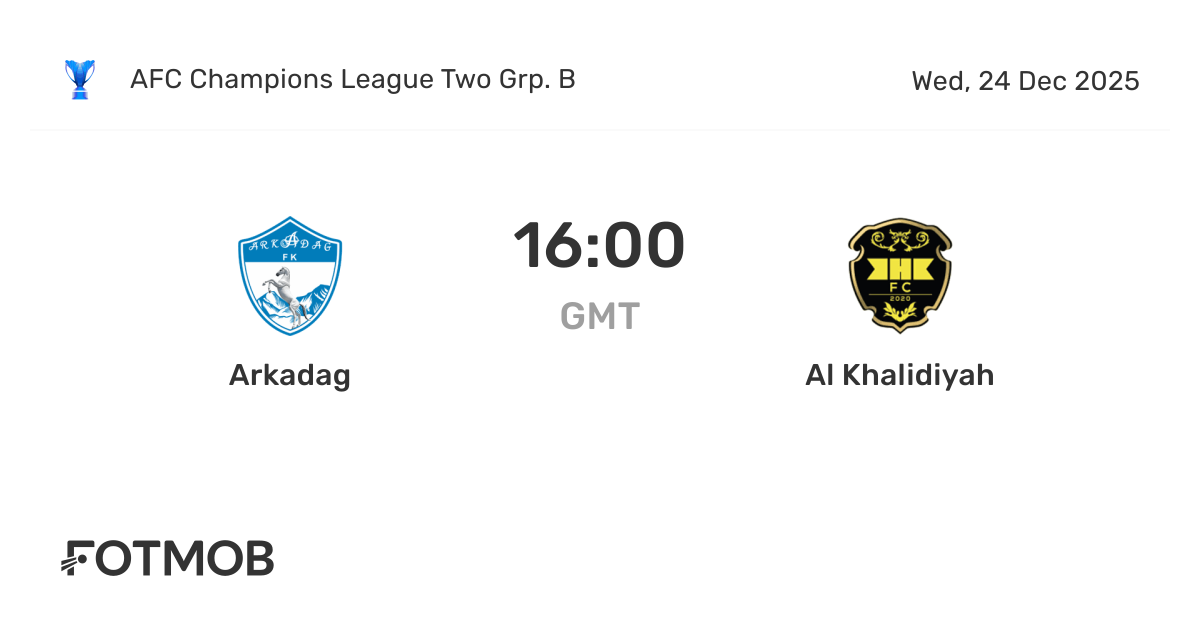 Arkadag vs Al Khalidiyah - live score, predicted lineups and H2H stats