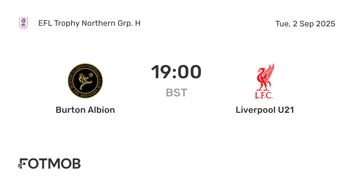 Burton Albion vs Liverpool U21 - live score, predicted lineups and H2H ...