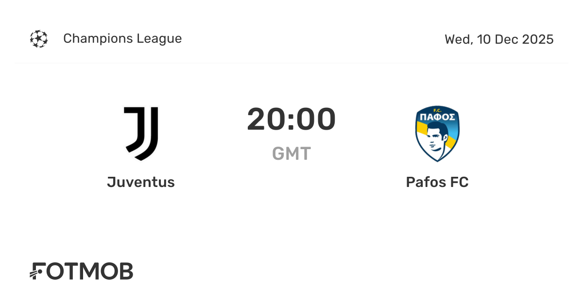 Juventus vs Pafos FC - punteggio in diretta, formazioni probabili e ...