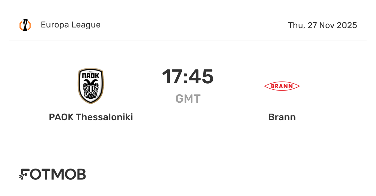 PAOK Thessaloniki mot Brann - live resultater, forventede ...