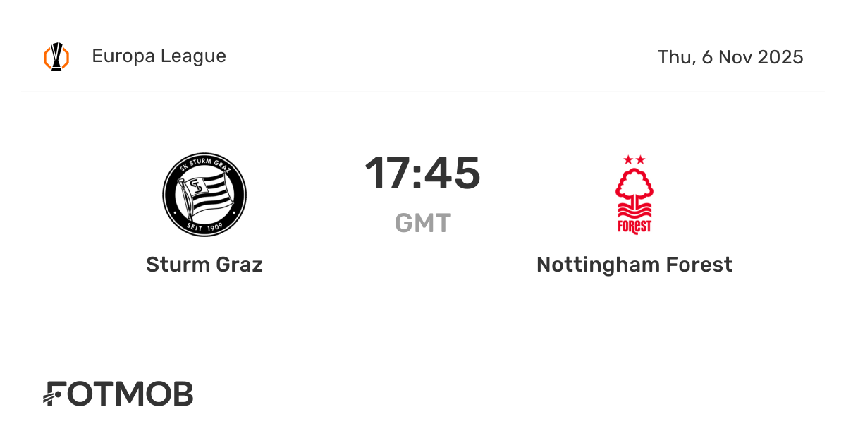Sturm Graz vs Nottm Forest - live score, predicted lineups and H2H stats