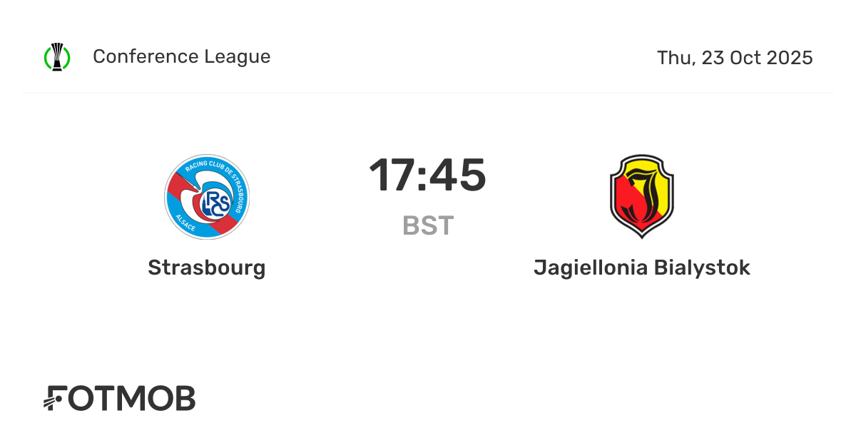 Strasbourg vs Jagiellonia Bialystok - marcador en vivo, alineaciones ...