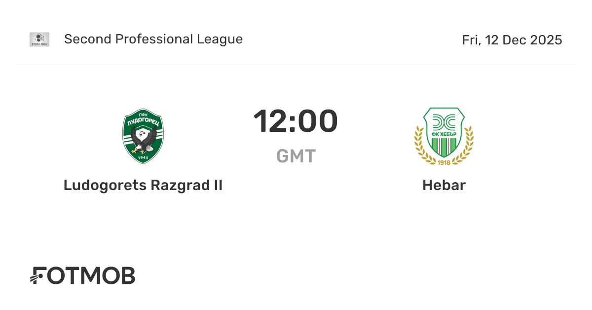 Ludogorets Razgrad II vs Hebar - live score, predicted lineups and H2H ...