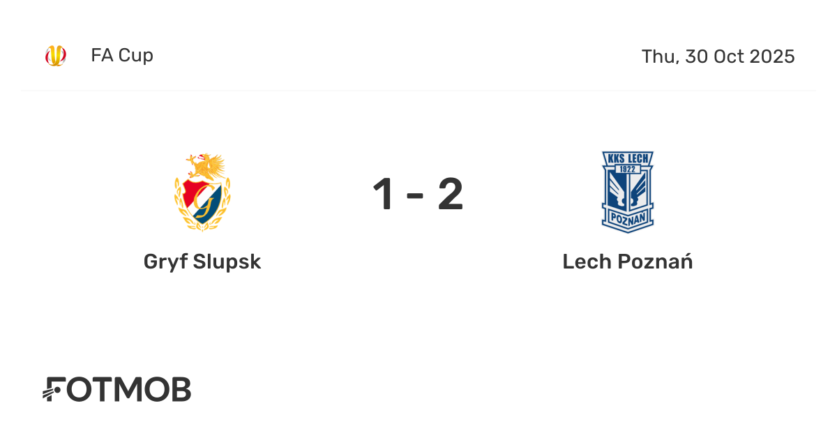 Gryf Slupsk vs Lech Poznan - live score, predicted lineups and H2H stats