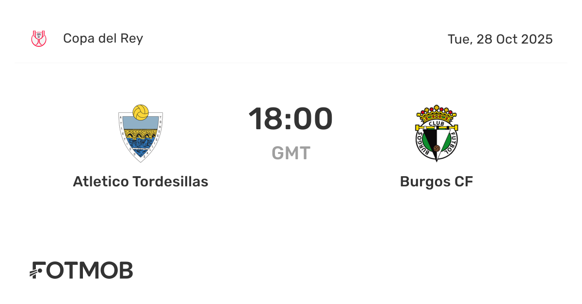 Atletico Tordesillas vs Burgos CF - live score, predicted lineups and ...