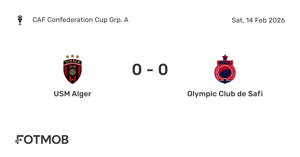 USM Alger vs Olympic Club de Safi - live score, predicted lineups and ...