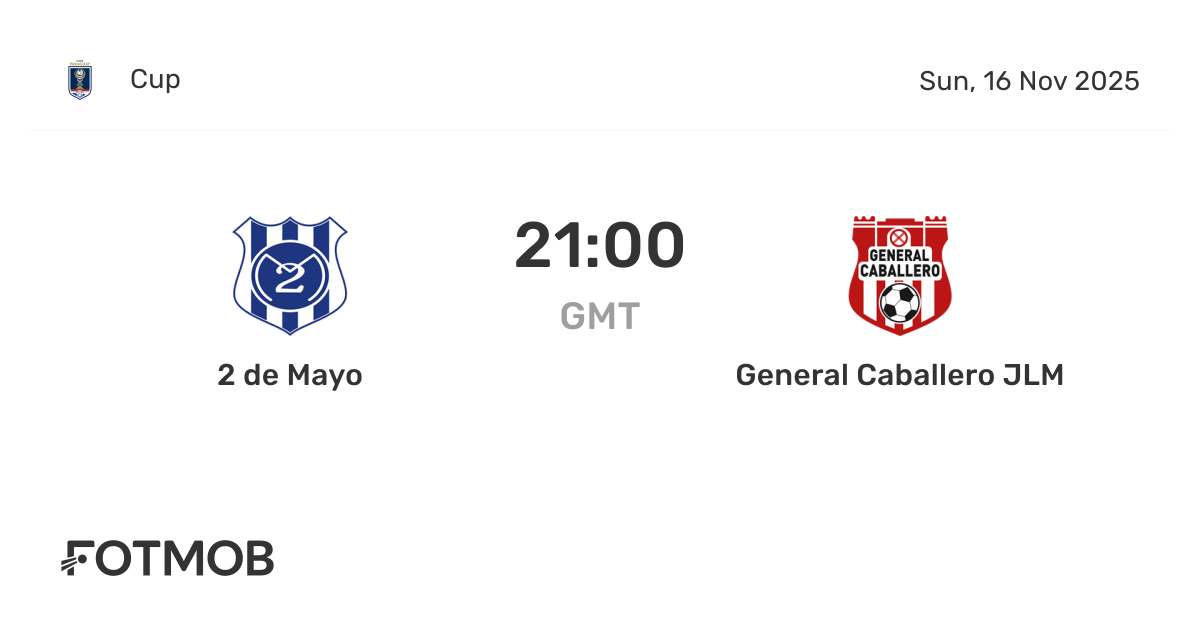 2 de Mayo vs General Caballero JLM - live score, predicted lineups and ...