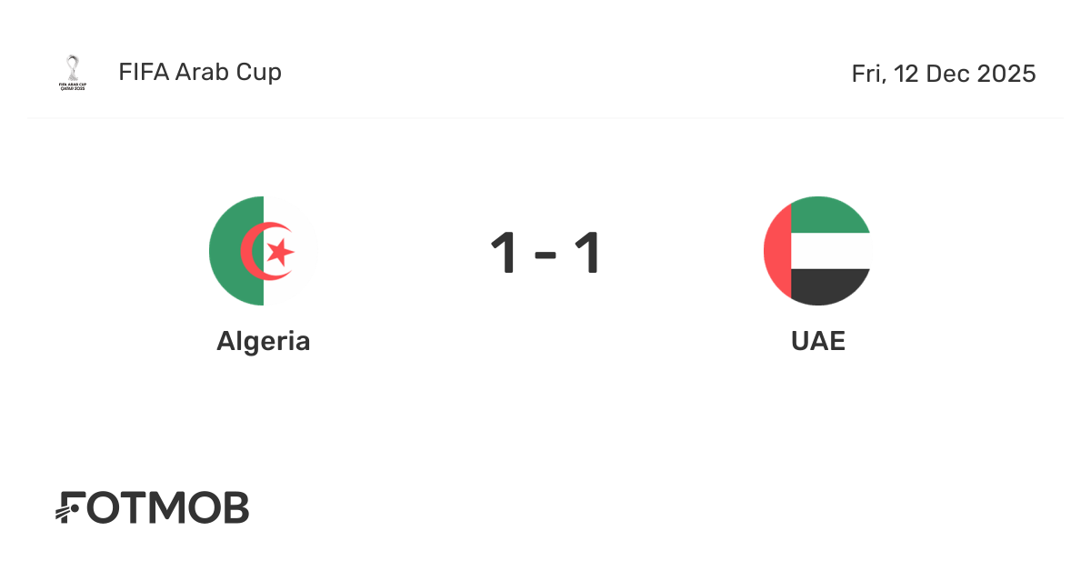 Image for Algeria vs UAE - live score, predicted lineups and HH stats