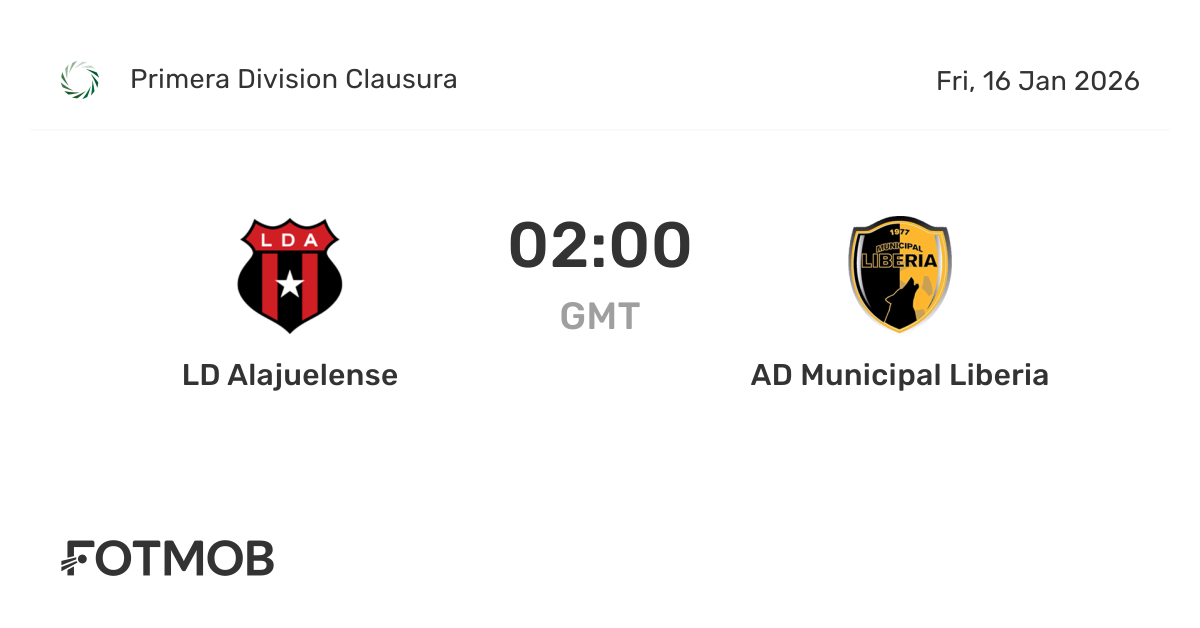 LD Alajuelense vs AD Municipal Liberia - marcador en vivo, alineaciones ...