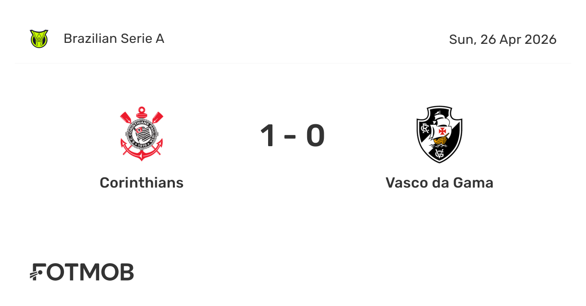 Corinthians vs Vasco da Gama - live score, predicted lineups and H2H stats