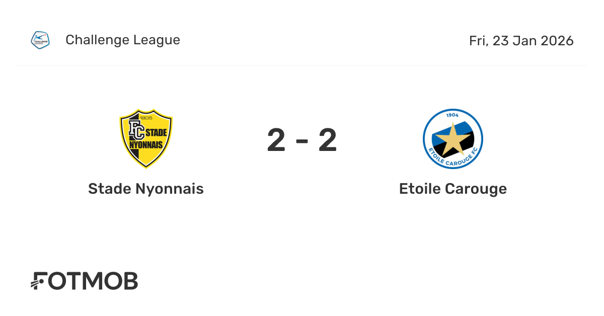 Stade Nyonnais vs Etoile Carouge - live score, predicted lineups and ...