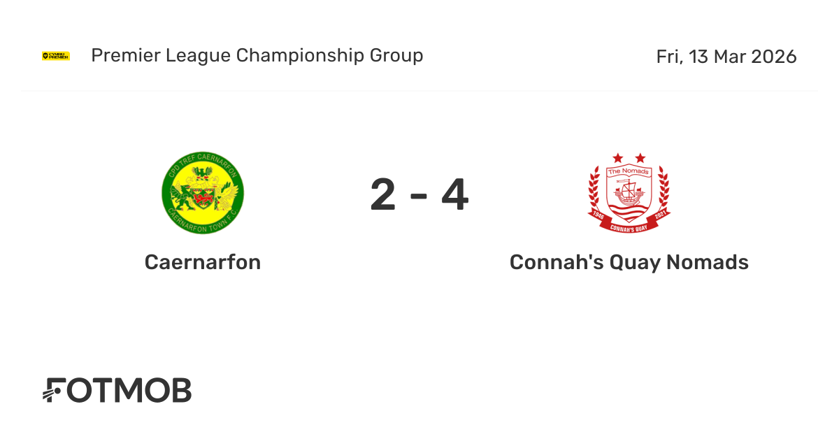 Caernarfon vs Connah's Quay Nomads - live score, predicted lineups and ...