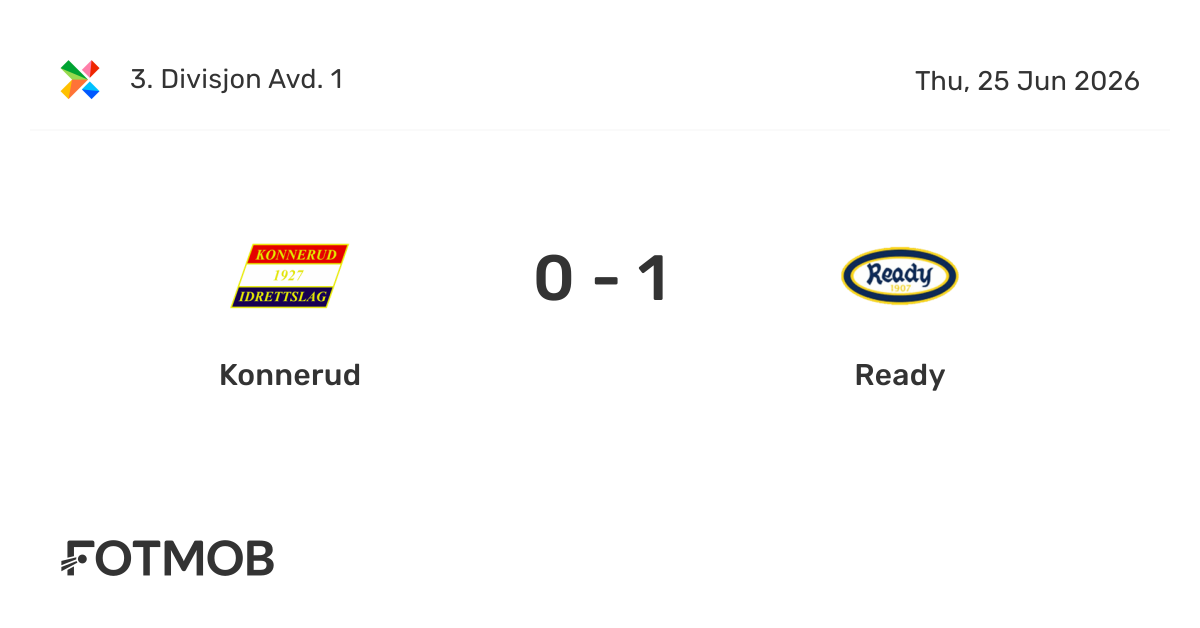 Konnerud vs Ready - live score, predicted lineups and H2H stats
