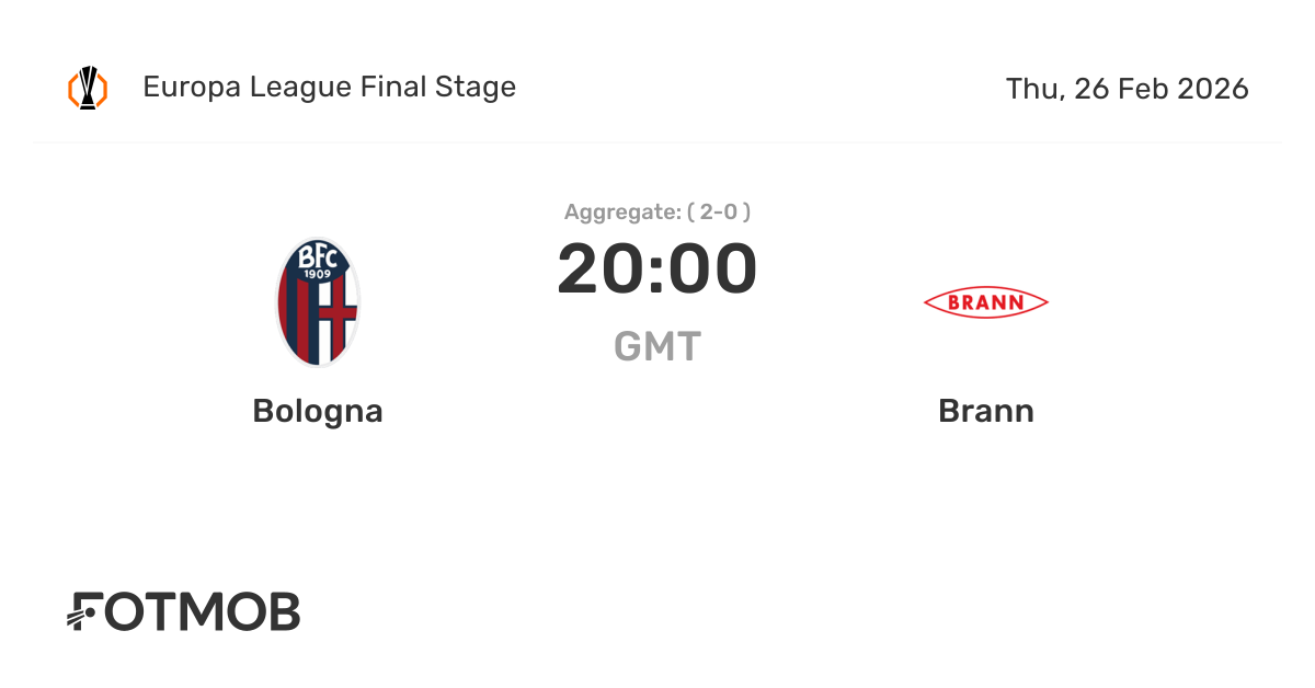 Bologna x Brann - placar ao vivo, escalações prováveis e estatísticas H2H