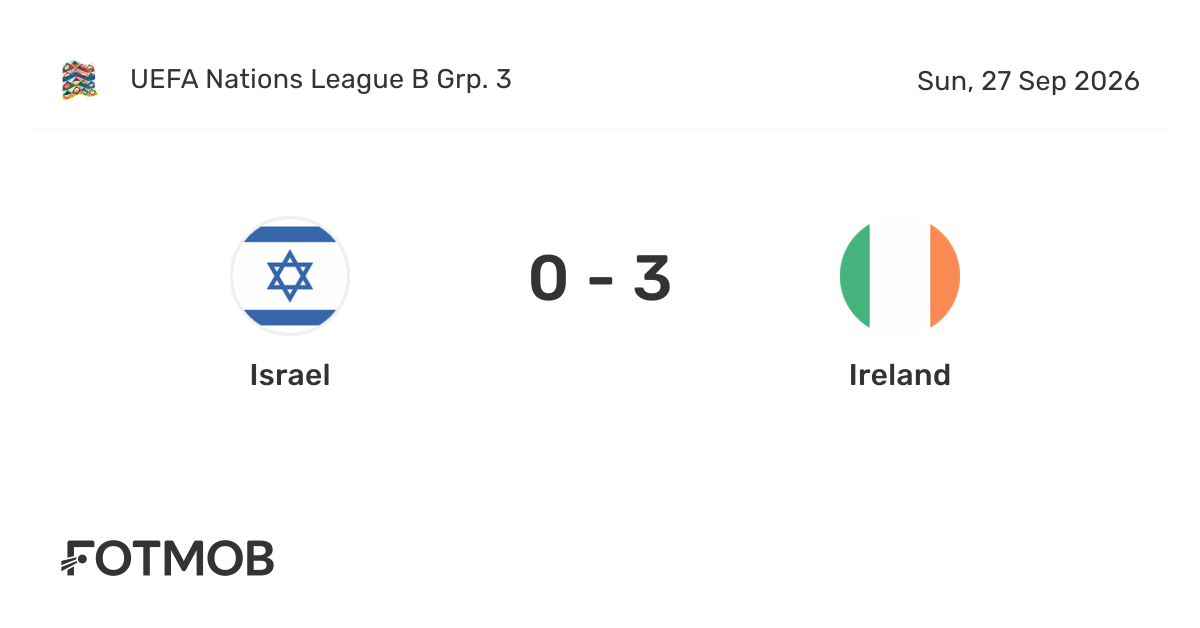 Israel vs Ireland - live score, predicted lineups and H2H stats