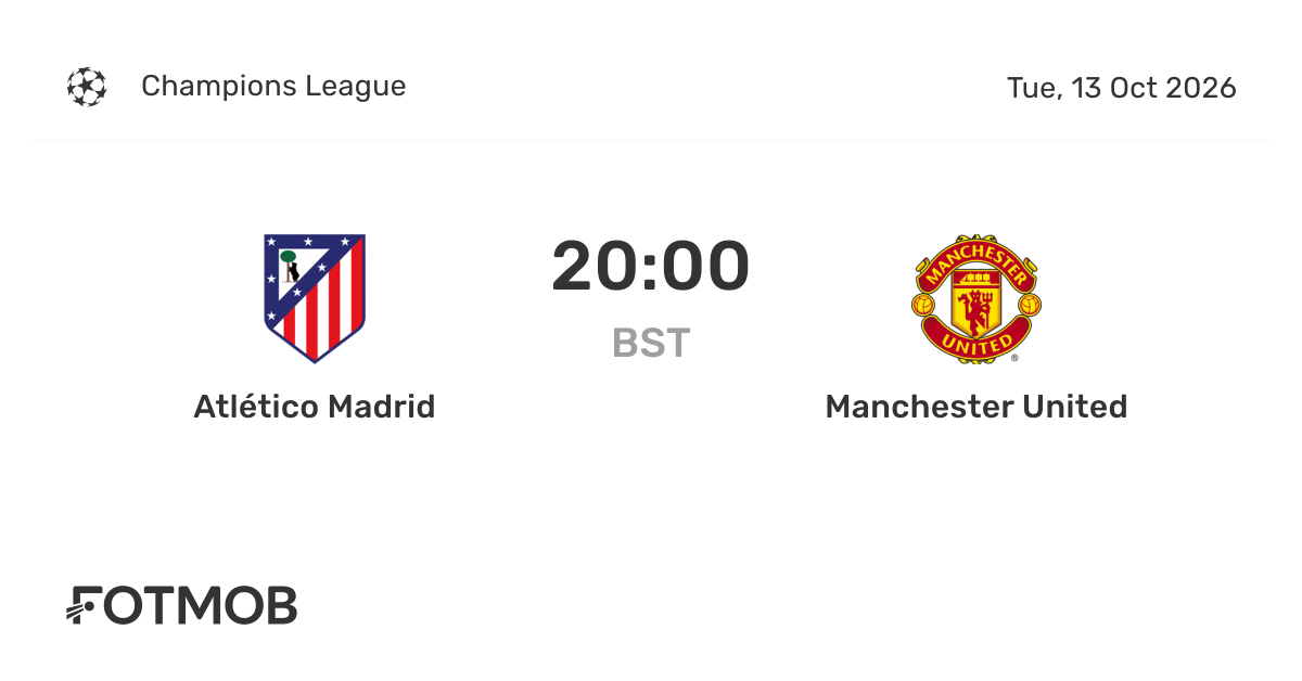 Atlético de Madrid to host Manchester United in Champions League