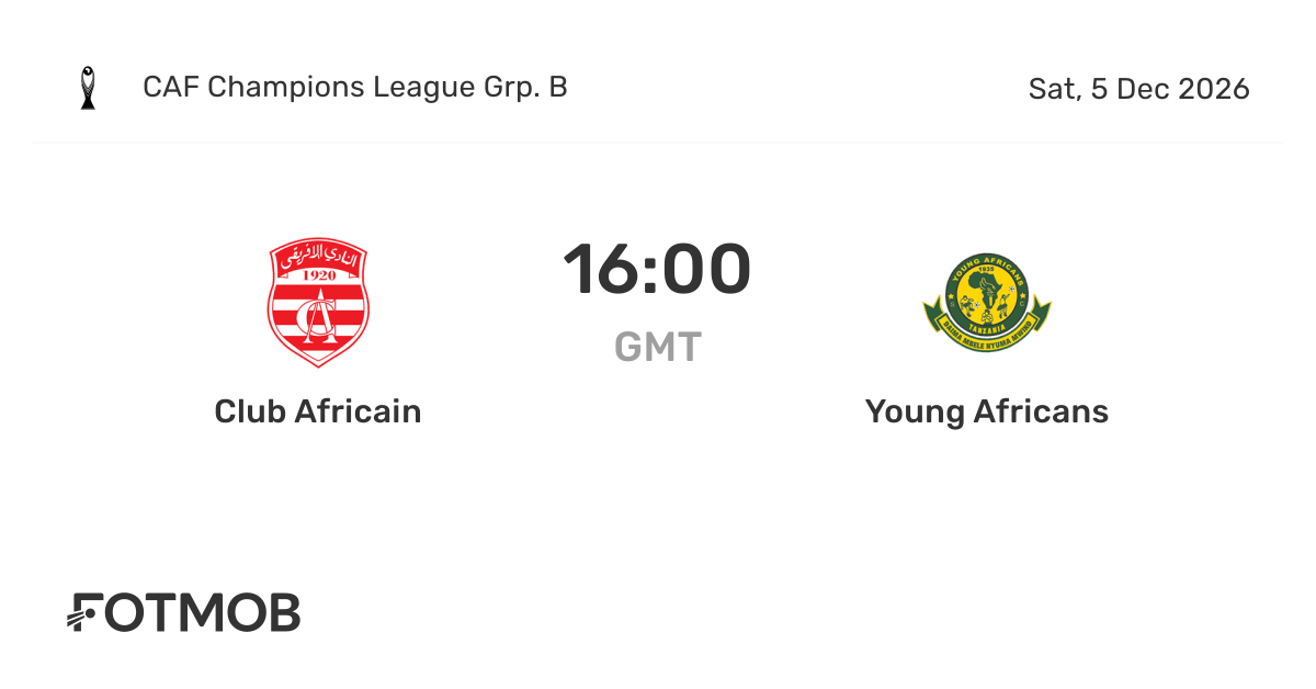 Club Africain vs Young Africans - live score, predicted lineups and H2H ...